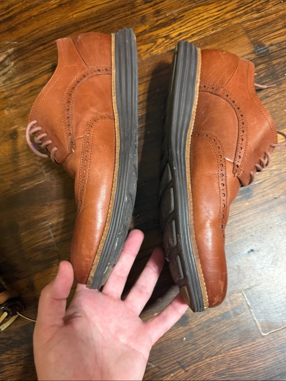 Cole Haan Men's Tan Leather Wingtip Oxfords